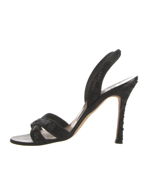 Manolo Blahnik Sequins Sequin Embellishments Slingback Sandals