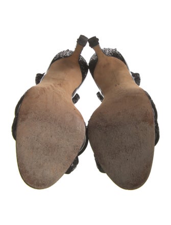 Manolo Blahnik Sequins Sequin Embellishments Slingback Sandals