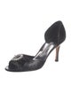 Manolo Blahnik Embossed Leather Animal Print D'Orsay Pumps