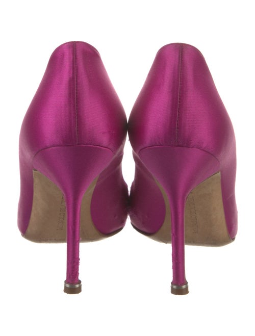 Manolo Blahnik Satin Crystal Embellishments Pumps
