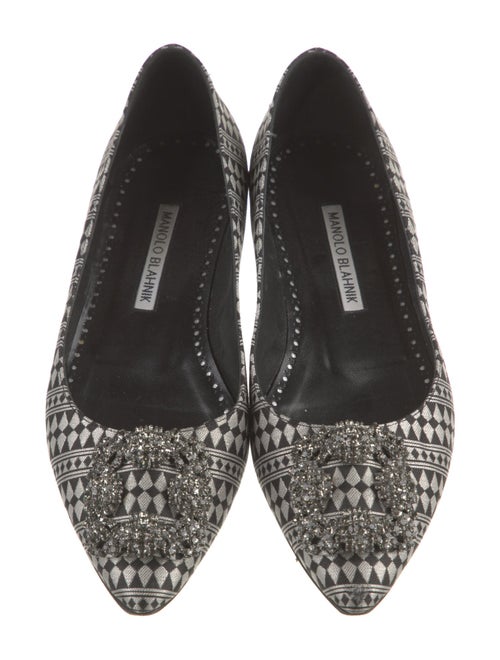 Manolo Blahnik Printed Crystal Embellishments Flats