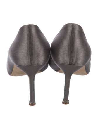 Manolo Blahnik Satin Crystal Embellishments Pumps
