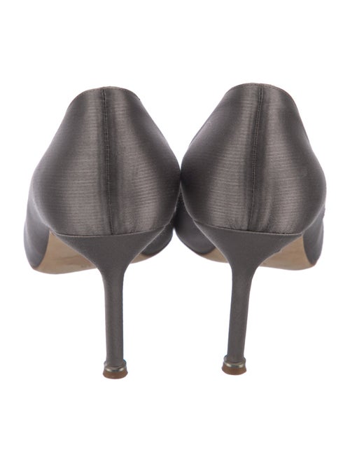 Manolo Blahnik Satin Crystal Embellishments Pumps