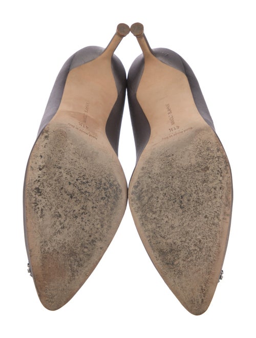 Manolo Blahnik Satin Crystal Embellishments Pumps