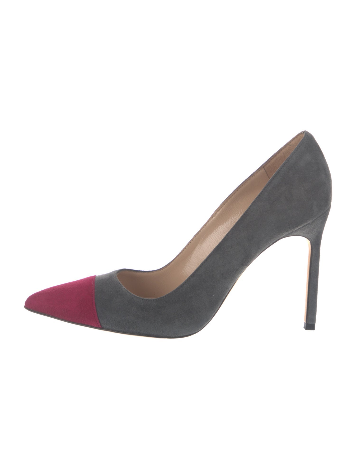Manolo Blahnik Suede Colorblock Pattern Pumps