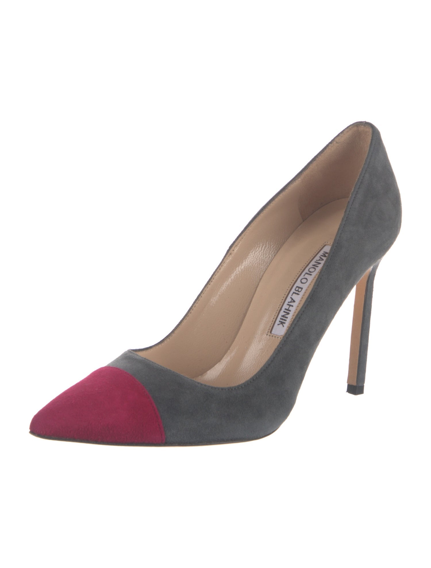 Manolo Blahnik Suede Colorblock Pattern Pumps
