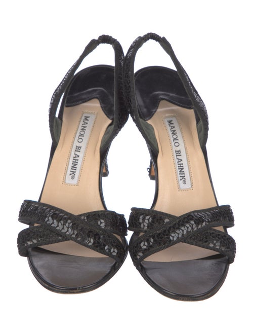 Manolo Blahnik Sequins Sequin Embellishments Slingback Sandals