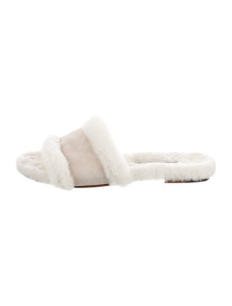 Manolo Blahnik Shearling Slides