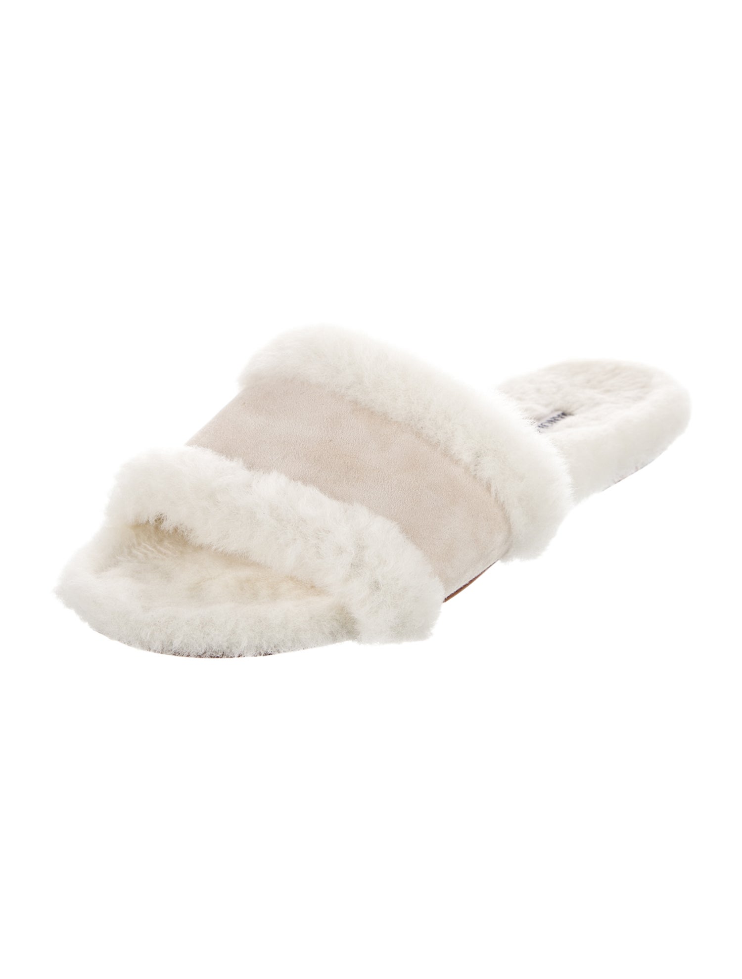 Manolo Blahnik Shearling Slides