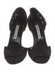 Manolo Blahnik Suede Lasercut Accents Sandals