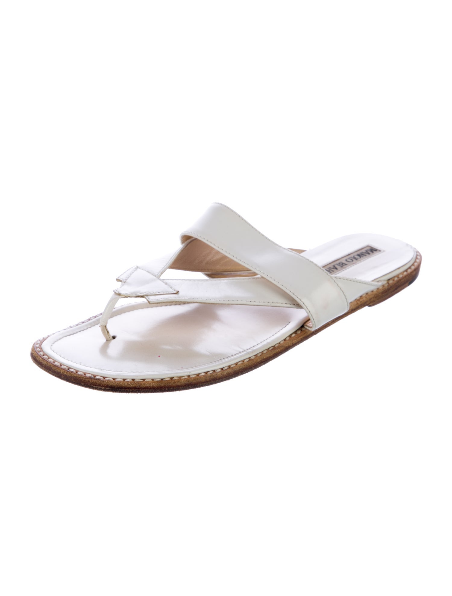 Manolo Blahnik Leather Slides