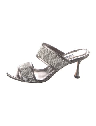Manolo Blahnik Leather Slides