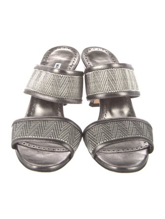 Manolo Blahnik Leather Slides