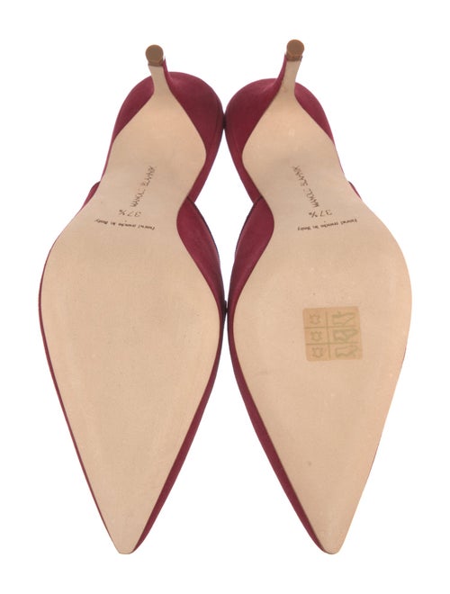 Manolo Blahnik Suede Grosgrain Trim Mules