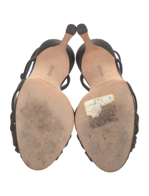 Manolo Blahnik Canvas T-Strap Pumps