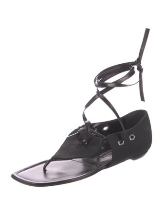 Manolo Blahnik Canvas Gladiator Sandals