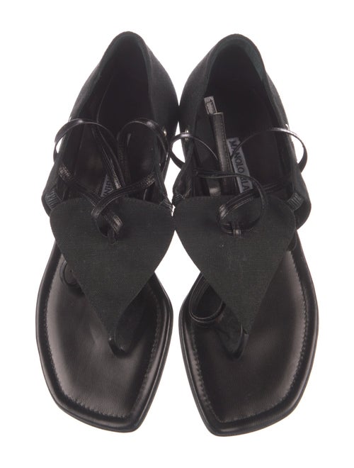 Manolo Blahnik Canvas Gladiator Sandals