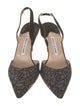 Manolo Blahnik Canvas Printed Slingback Pumps
