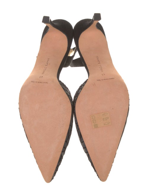 Manolo Blahnik Canvas Printed Slingback Pumps