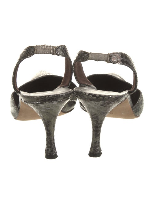 Manolo Blahnik Snakeskin Animal Print Slingback Pumps