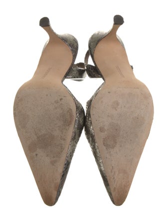Manolo Blahnik Snakeskin Animal Print Slingback Pumps