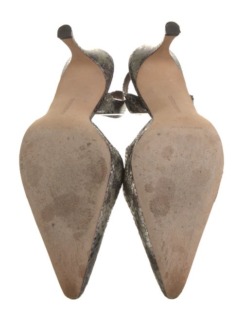 Manolo Blahnik Snakeskin Animal Print Slingback Pumps