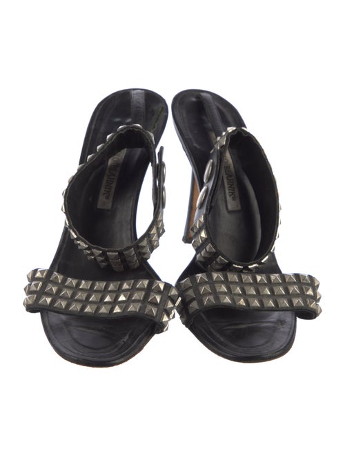 Manolo Blahnik Leather Studded Accents Sandals