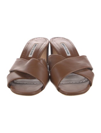 Manolo Blahnik Leather Slides