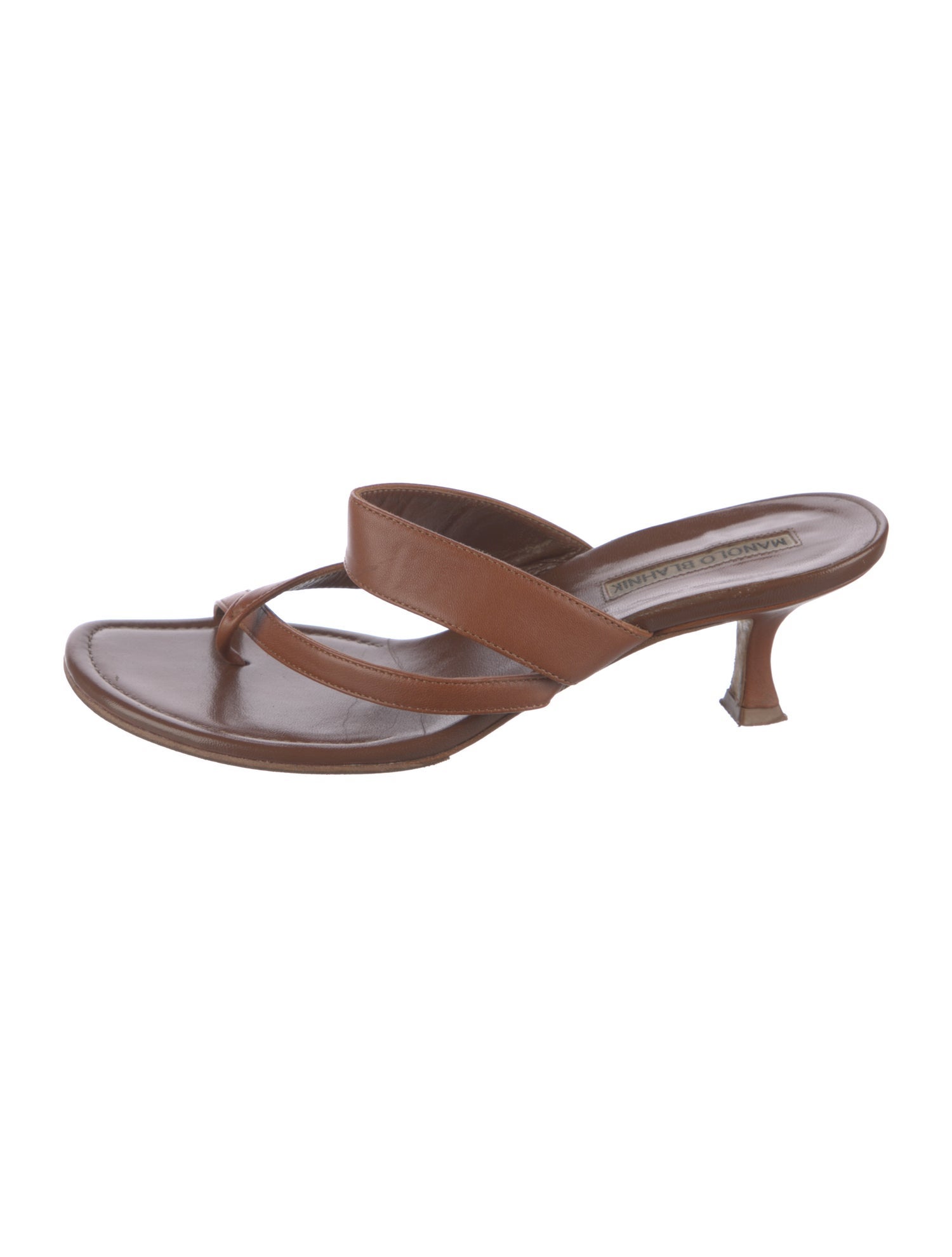 Manolo Blahnik Leather Slides