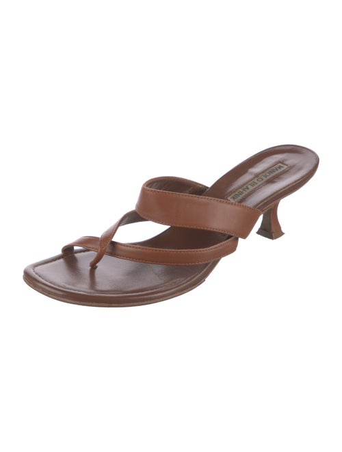 Manolo Blahnik Leather Slides