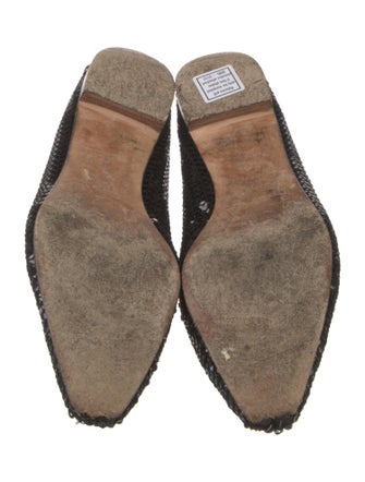 Manolo Blahnik Sequins Animal Print Flats