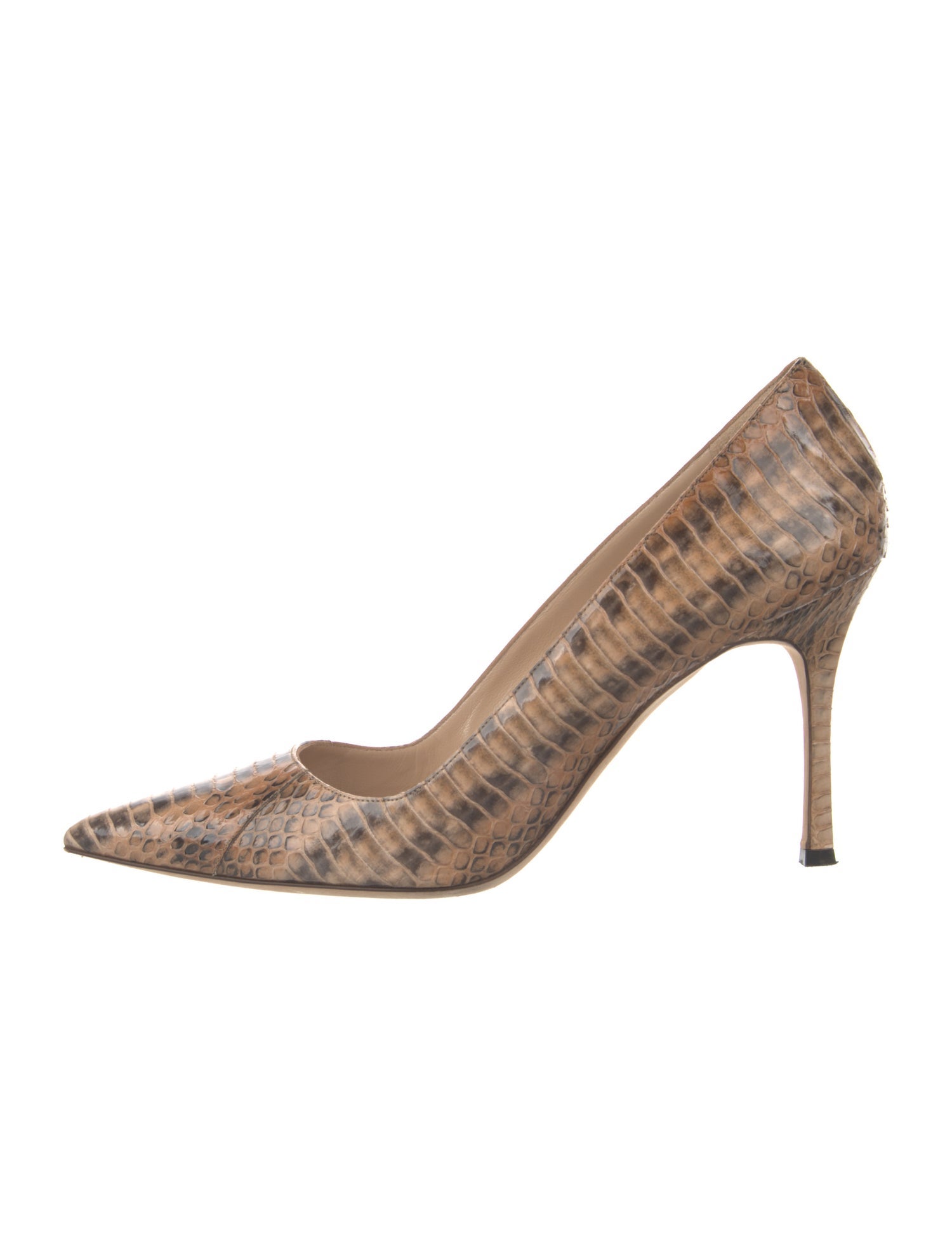 Manolo Blahnik Leather Animal Print Pumps