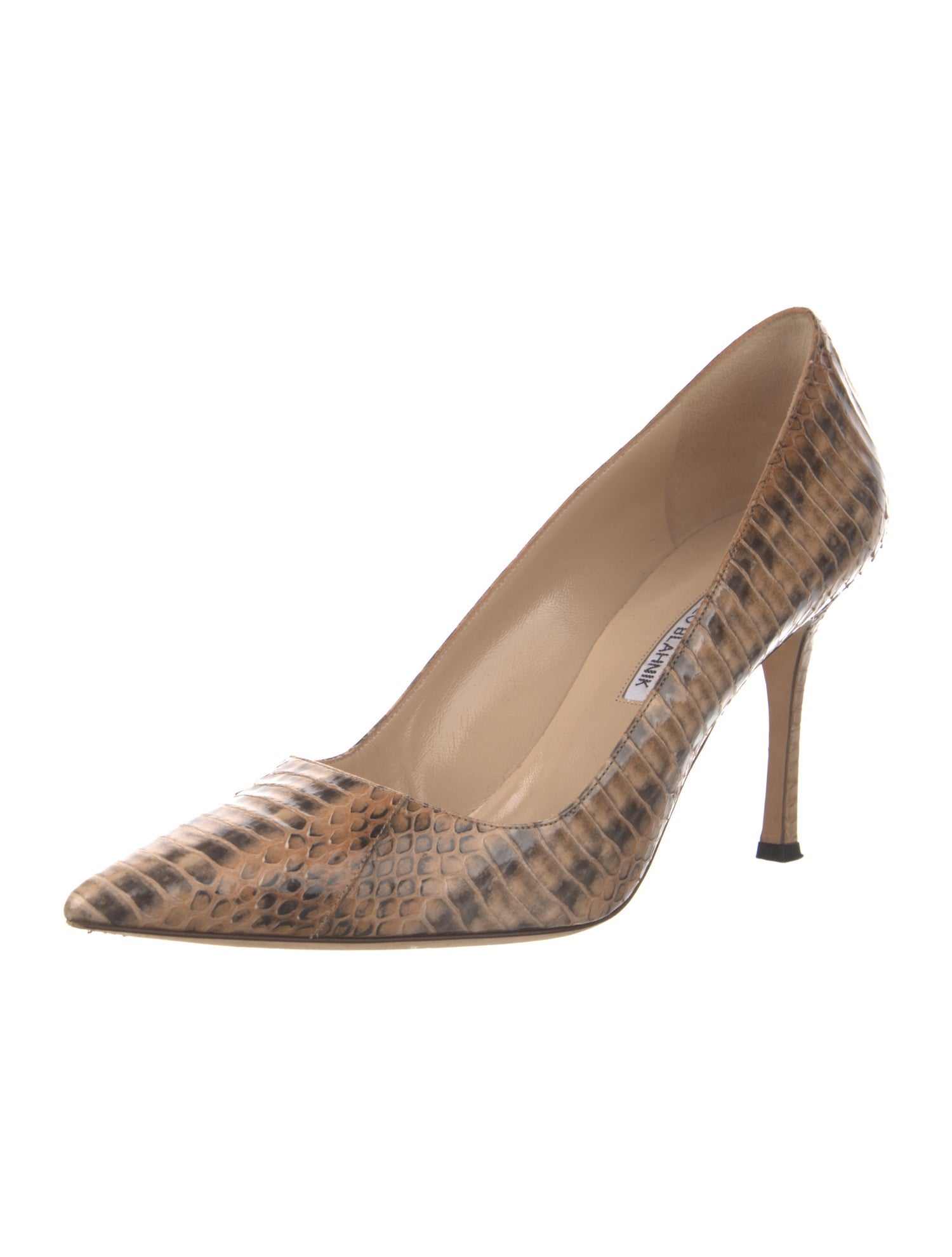 Manolo Blahnik Leather Animal Print Pumps