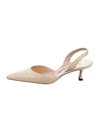 Manolo Blahnik Crocodile Slingback Pumps