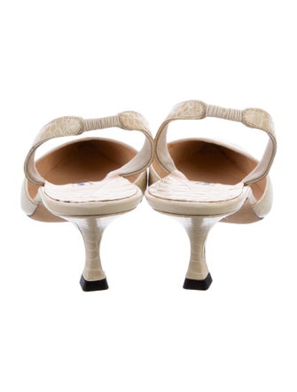 Manolo Blahnik Crocodile Slingback Pumps