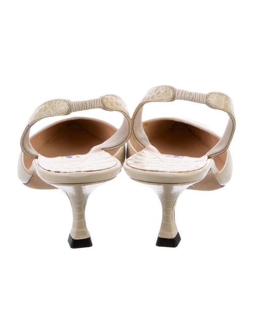 Manolo Blahnik Crocodile Slingback Pumps