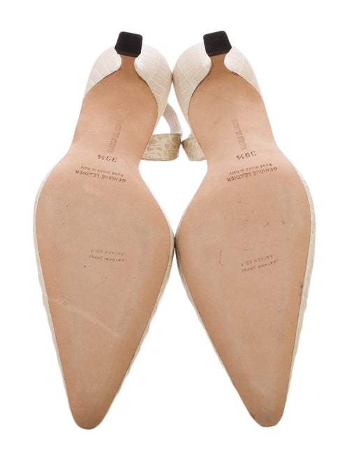 Manolo Blahnik Crocodile Slingback Pumps