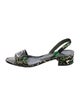 Manolo Blahnik Snakeskin Animal Print Slingback Sandals
