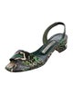 Manolo Blahnik Snakeskin Animal Print Slingback Sandals