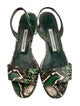 Manolo Blahnik Snakeskin Animal Print Slingback Sandals