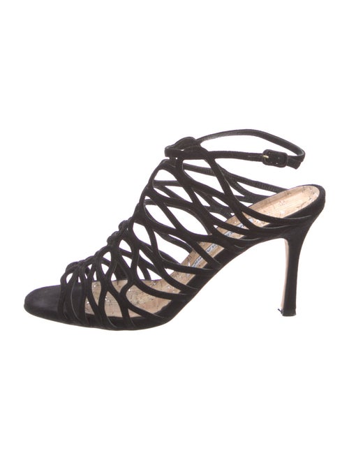 Manolo Blahnik Suede Slingback Sandals