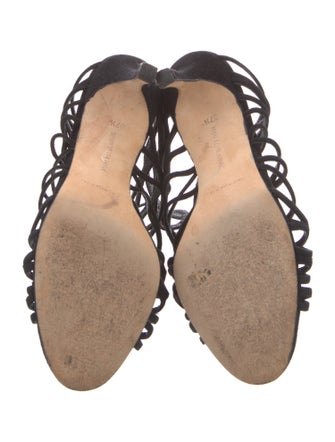 Manolo Blahnik Suede Slingback Sandals