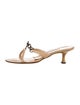 Manolo Blahnik Leather Chain-Link Accents Slides