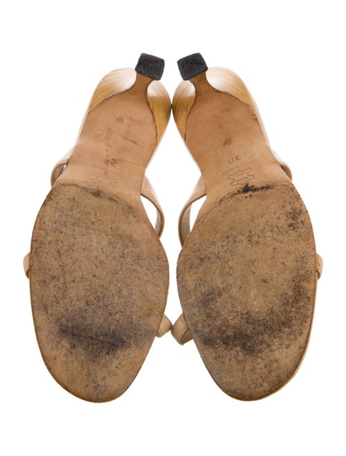 Manolo Blahnik Leather Chain-Link Accents Slides