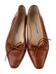 Manolo Blahnik Leather Bow Accents Ballet Flats