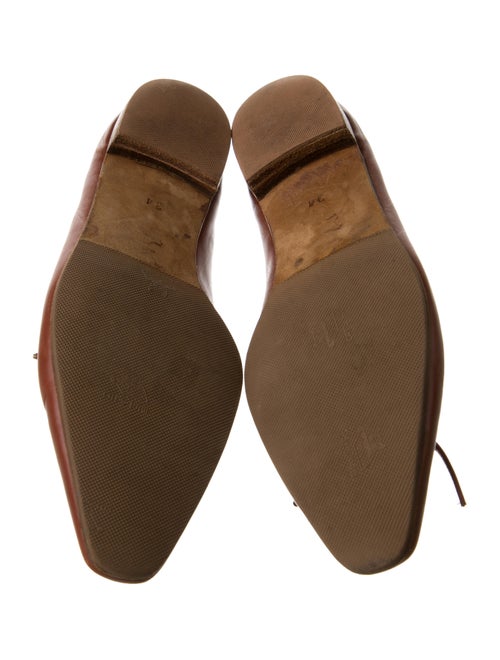 Manolo Blahnik Leather Bow Accents Ballet Flats