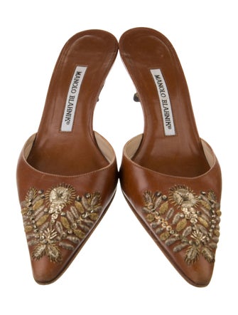 Manolo Blahnik Leather Mules
