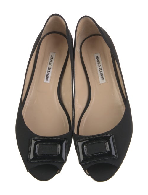 Manolo Blahnik Satin Crystal Embellishments Flats