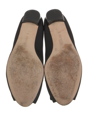 Manolo Blahnik Satin Crystal Embellishments Flats