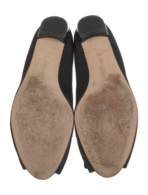 Manolo Blahnik Satin Crystal Embellishments Flats